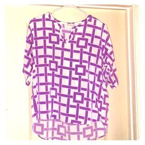 Purple and white blouse